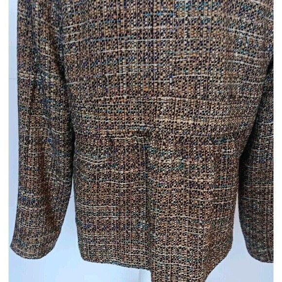 Kim Rogers Vintage Inspired Size 14 Brown Beige Tweed Large Button Blazer - Picture 5 of 8